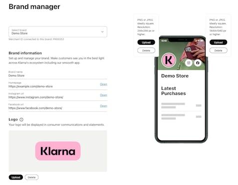 Brand manager screen