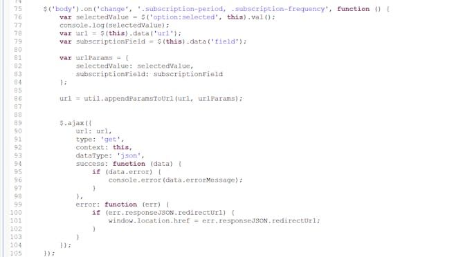 Modifications to js/pages/cart.js line 75